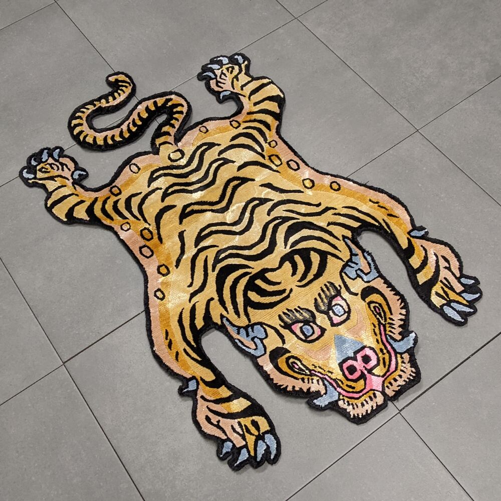 Tibetan Tiger Rug (Sサイズ シルク 075) チベタンタイガーラグ