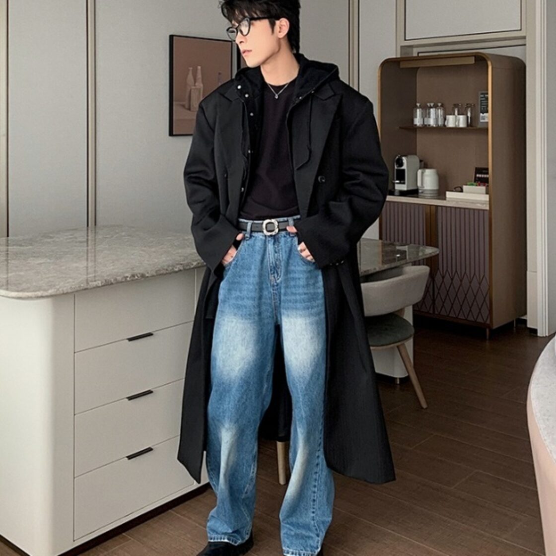予約販売】コート メンズ ロング丈 無地 グレー ブラック ビジネス 