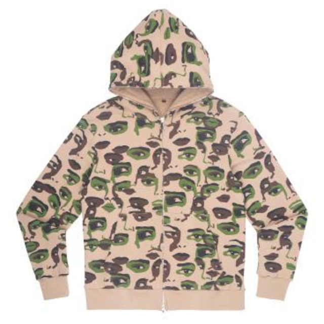 【KIDSUPER STUDIOS】FACES CAMOHOODIE(GREEN/BROWN)