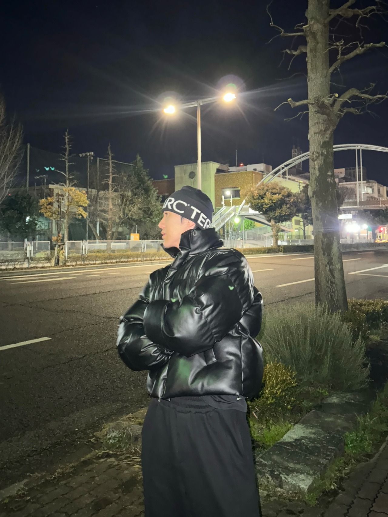 Cropped Leather Puffer Jacket(Black) - 9