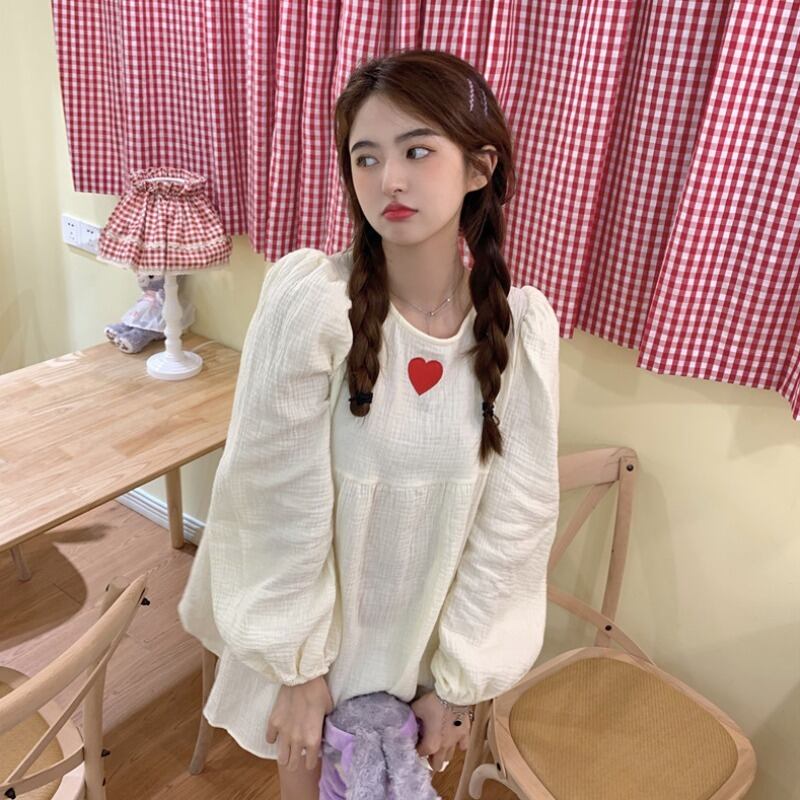 ドレス 薄手オータム刺繍ホワイトスカート 大人ガーリー スウィート キュート カジュアル 秋物 萌量不足77648036738