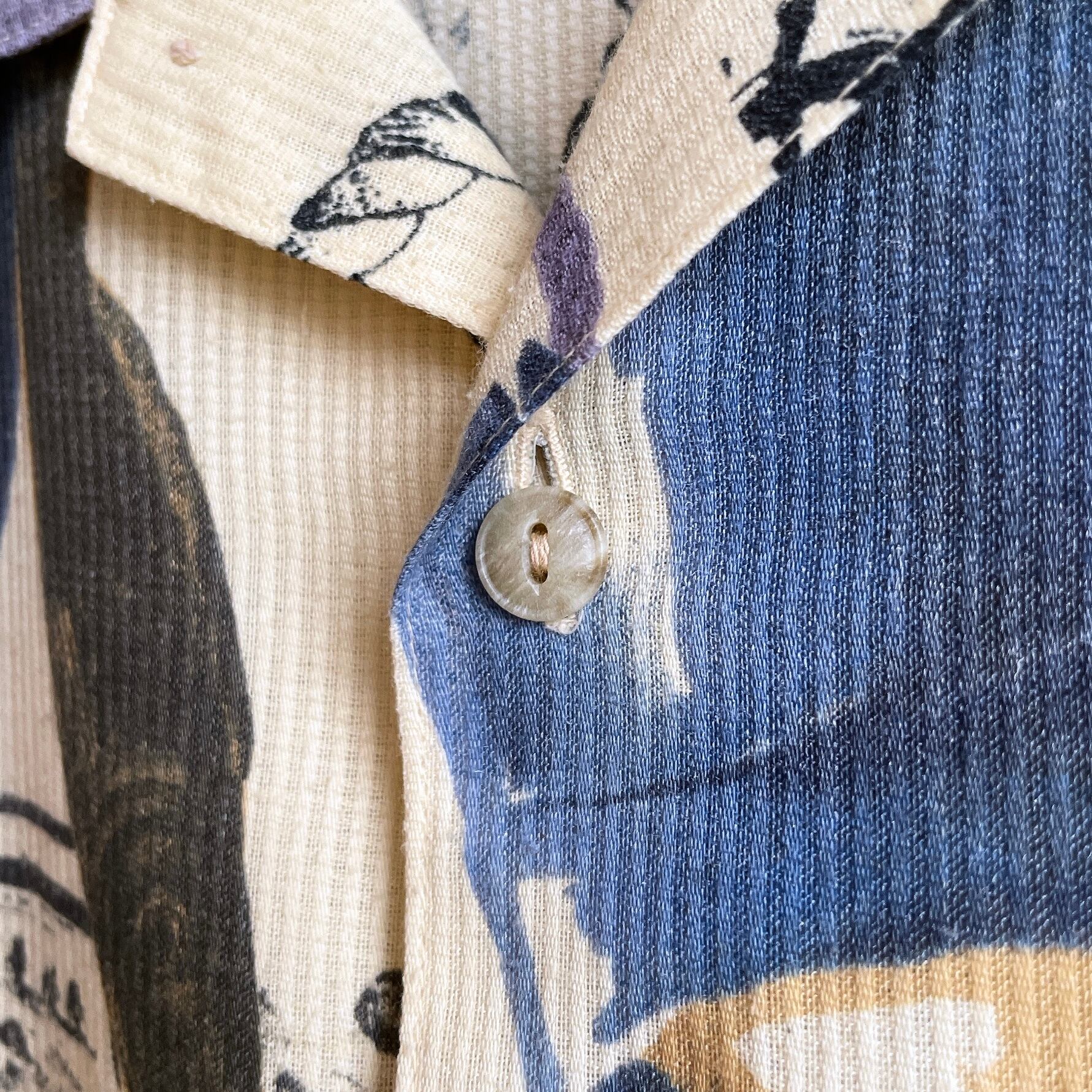 1990s Tropical Summer graphic printed vintage SS open collar shirt