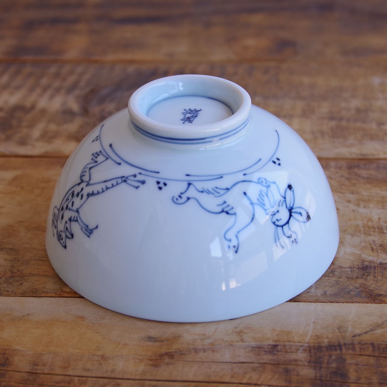 新品】波佐見焼 洸琳窯 高山寺 茶付 大 鳥獣戯画 飯碗 ご飯茶碗 ボウル