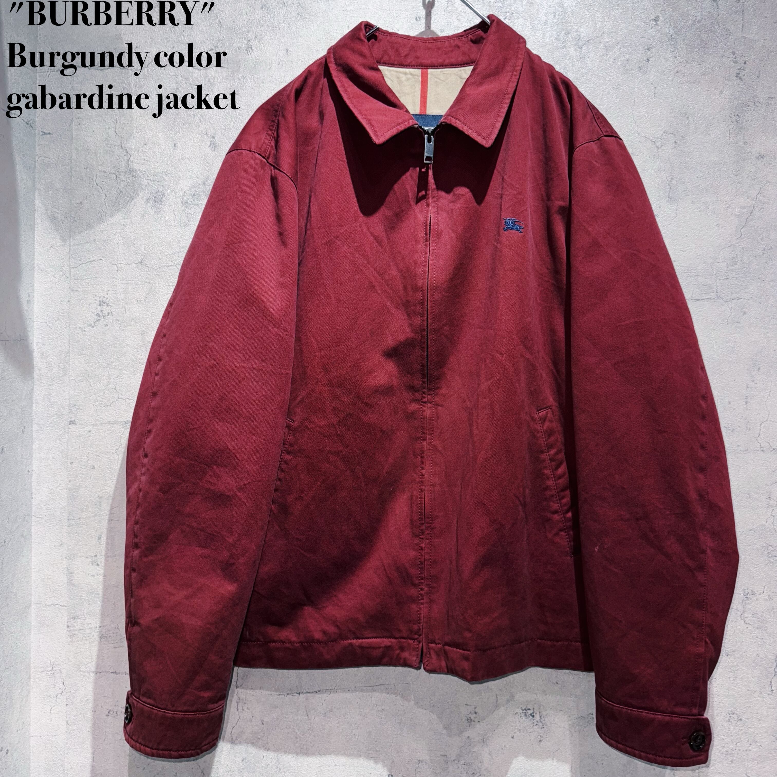 "BURBERRY"Burgundy color gabardine jacket