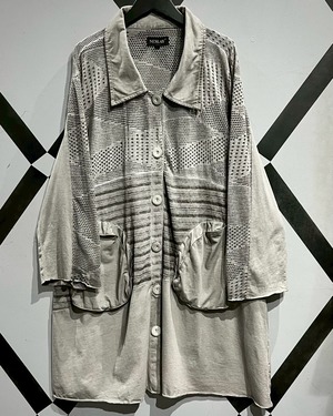 【X VINTAGE】Mesh Swiching Loose Half Length Jacket