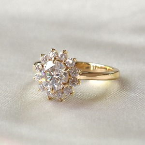 ラボダイヤモンド【Sunflower】サンフラワー  リング  10K/18K    YG/PG/WG 【受注生産】