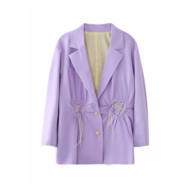 【KOKORI】Endless Paradise pleated blazer purple