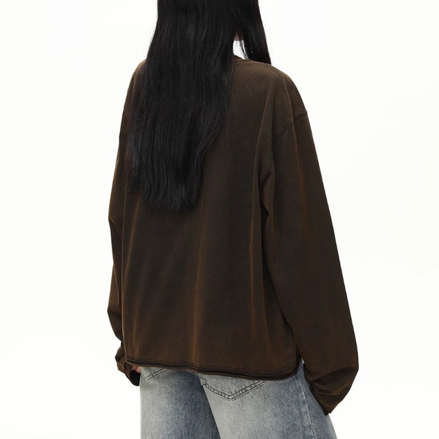 fade cat graphic long tee　フェードキャットグラフィックロングティー　J2133
