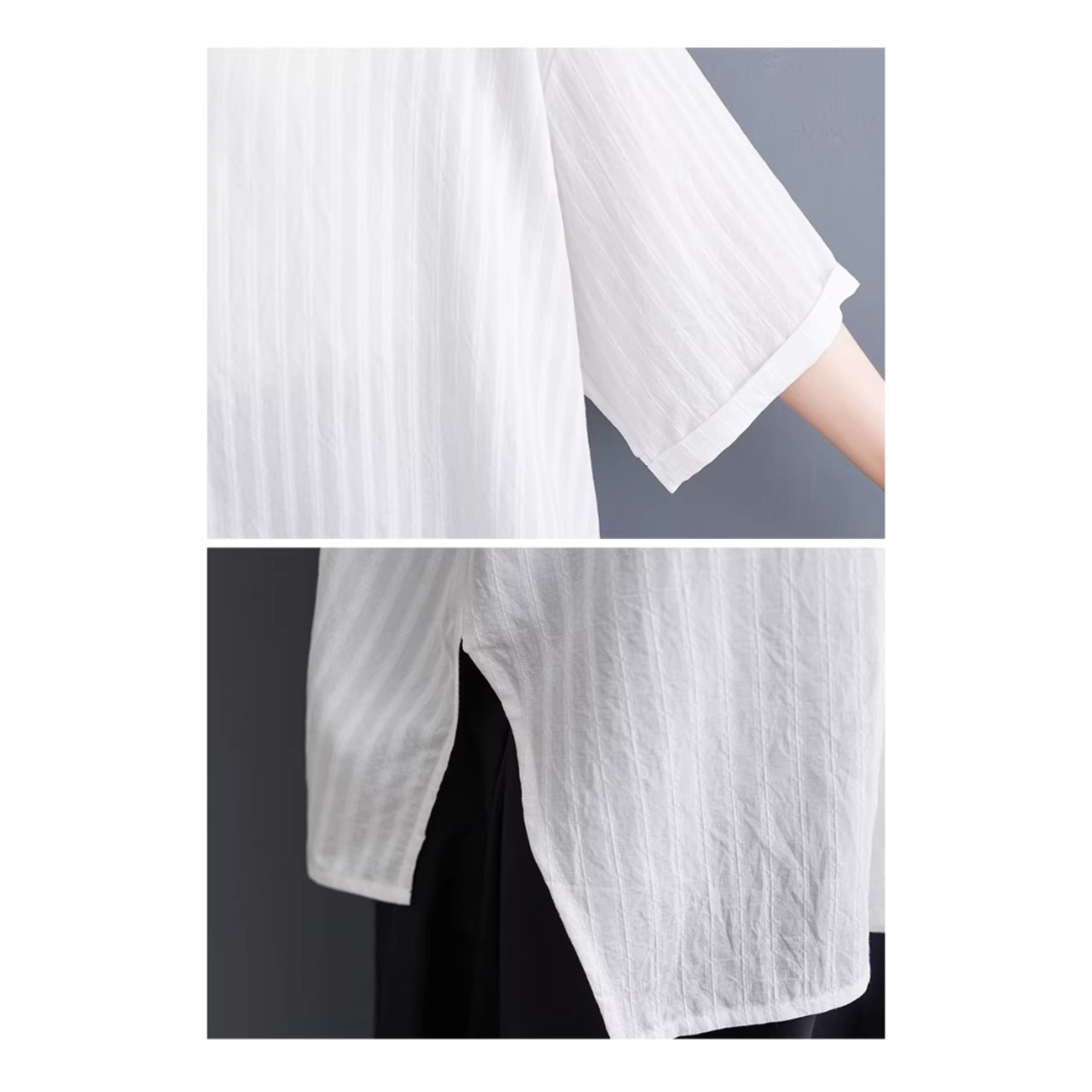 ハーフスリーブ ヒップ丈 シャツ  30176