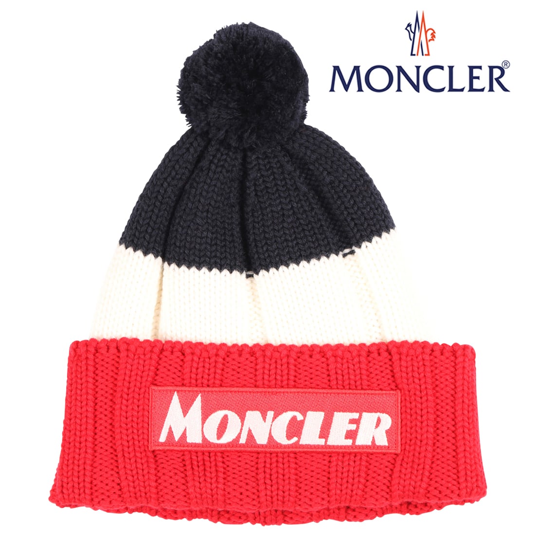 MONCLER ニットビーニー ポンポン付き MONCLER（モンクレール） 【並行輸入品】モンクレール ニット帽