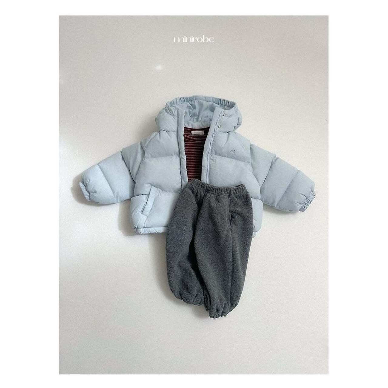 【取寄】minirobe ヨーヨー柄ボーダーTシャツ｜冬服｜韓国子供服