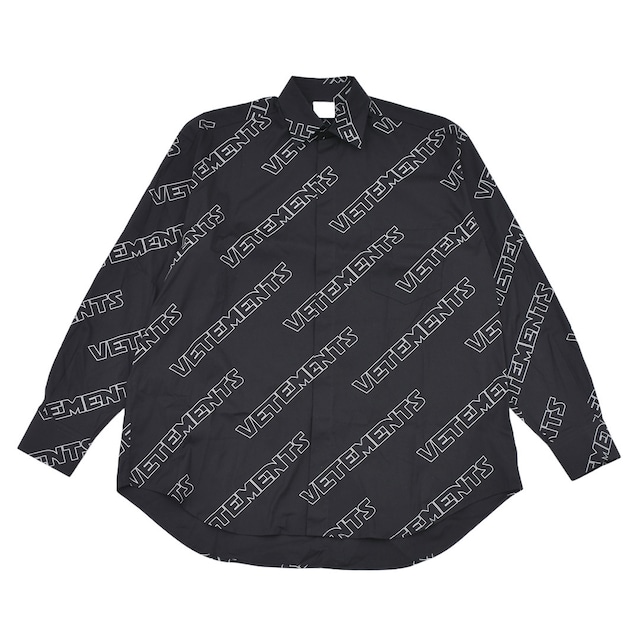 【VETEMENTS】SPACE MONOGRAM SHIRT(BLACK)