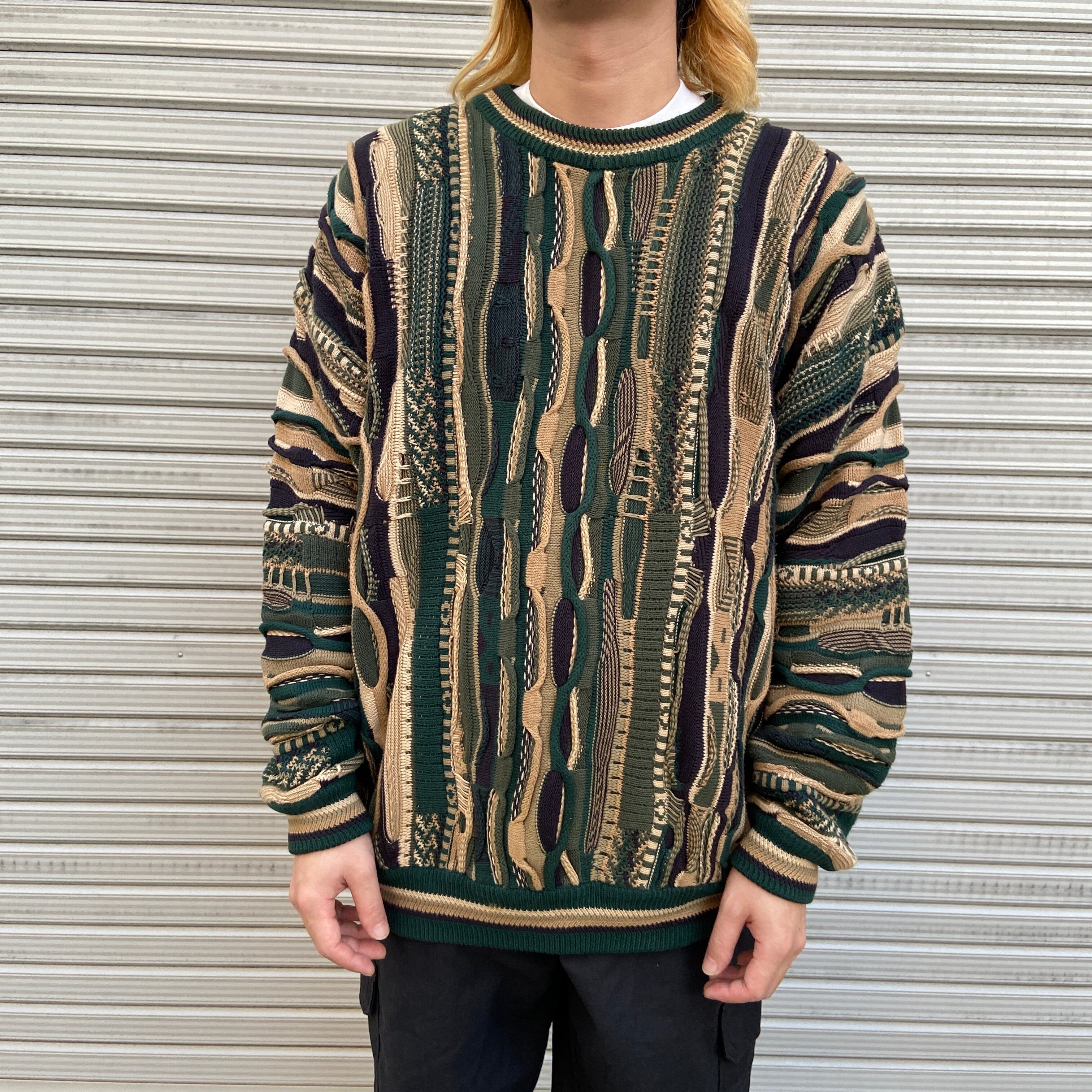 90s ヴィンテージ ビンテージ 古着 レトロ 3D ニット セーター（COOGI 