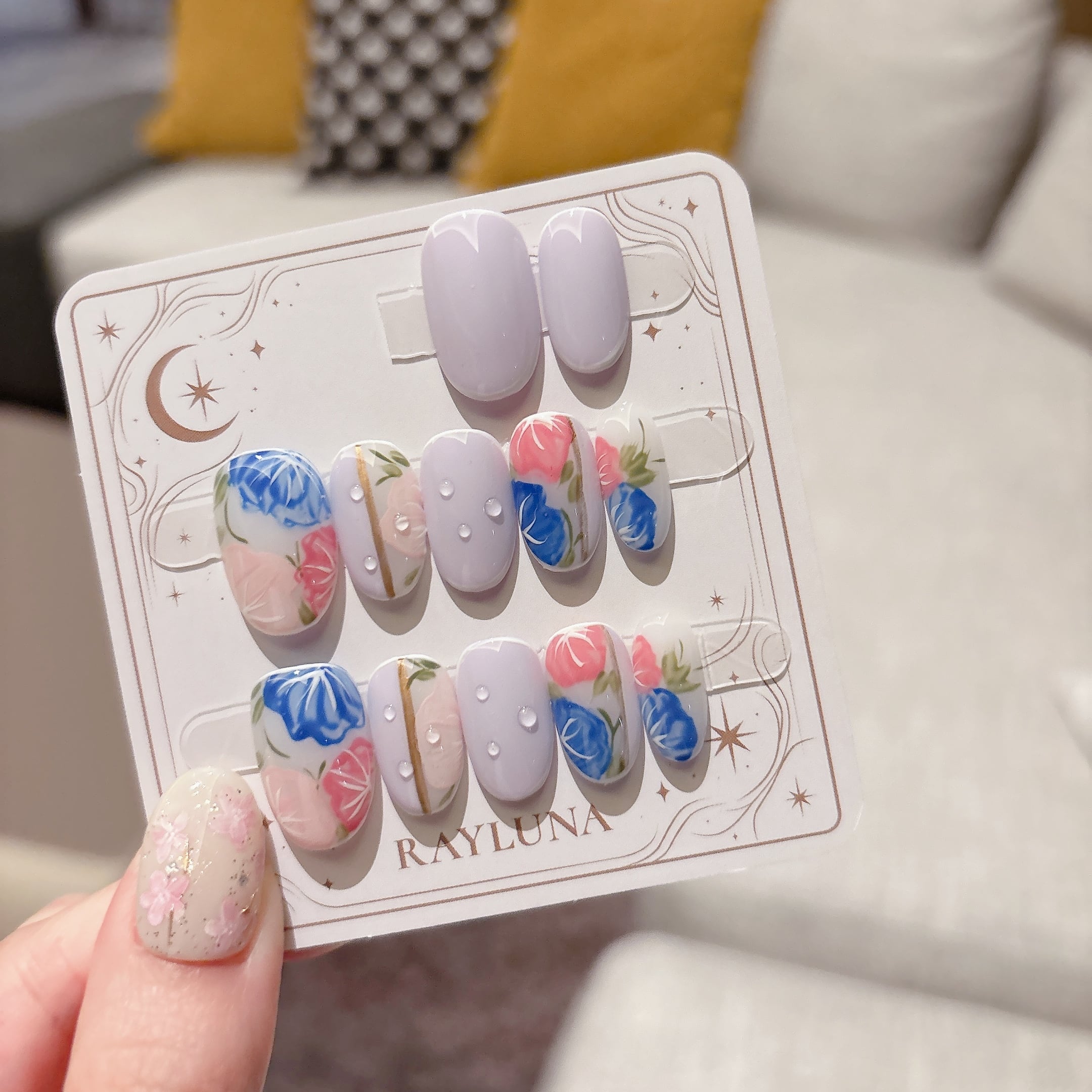 #544 朝露のアサガオ/XY113 繰り返し使えるネイルチップ