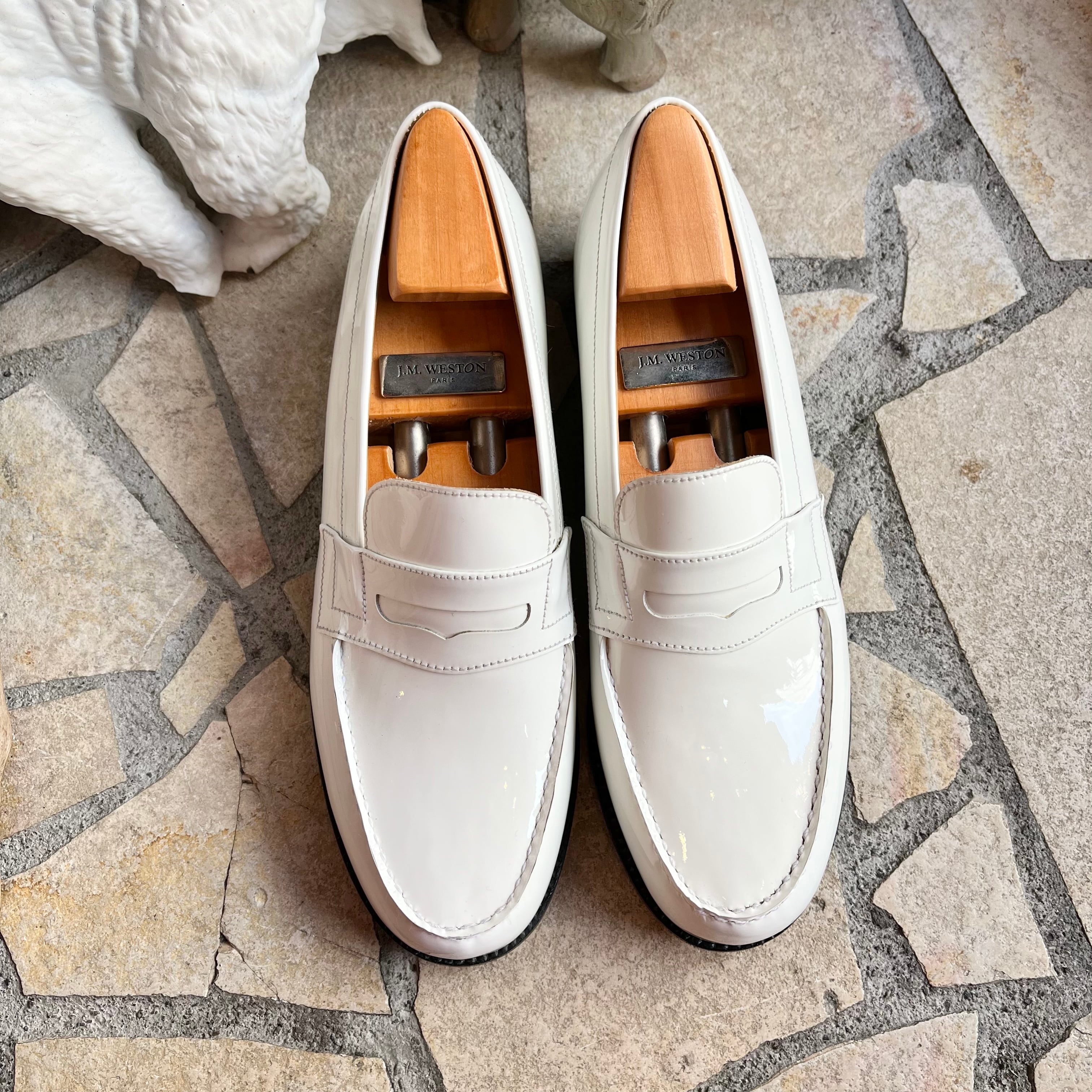 JM WESTON ladies patent leather white size 5D ジェイエム ウエスト ...