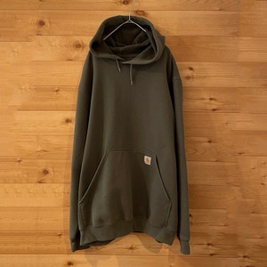 【Carhartt】プルオーバー パーカー M ワンポイントロゴ カーキ カーハート アメリカ古着