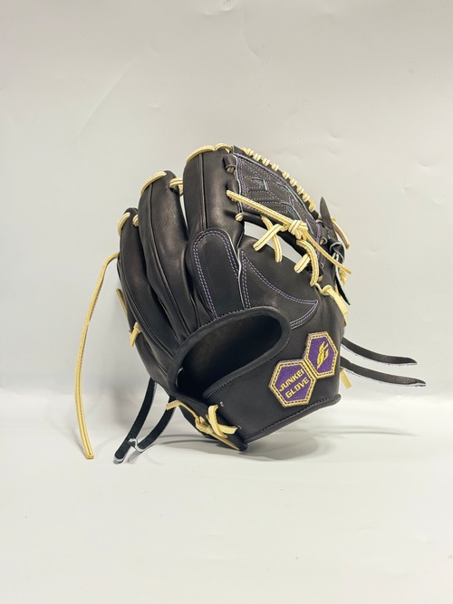 JUNNKEIｰジュンケイ　ミチイオリジナル店舗別注グラブ　硬式グローブ　右投げ用　JGｰ593型　ブラック×ミルクブラウン/パープル 画像
