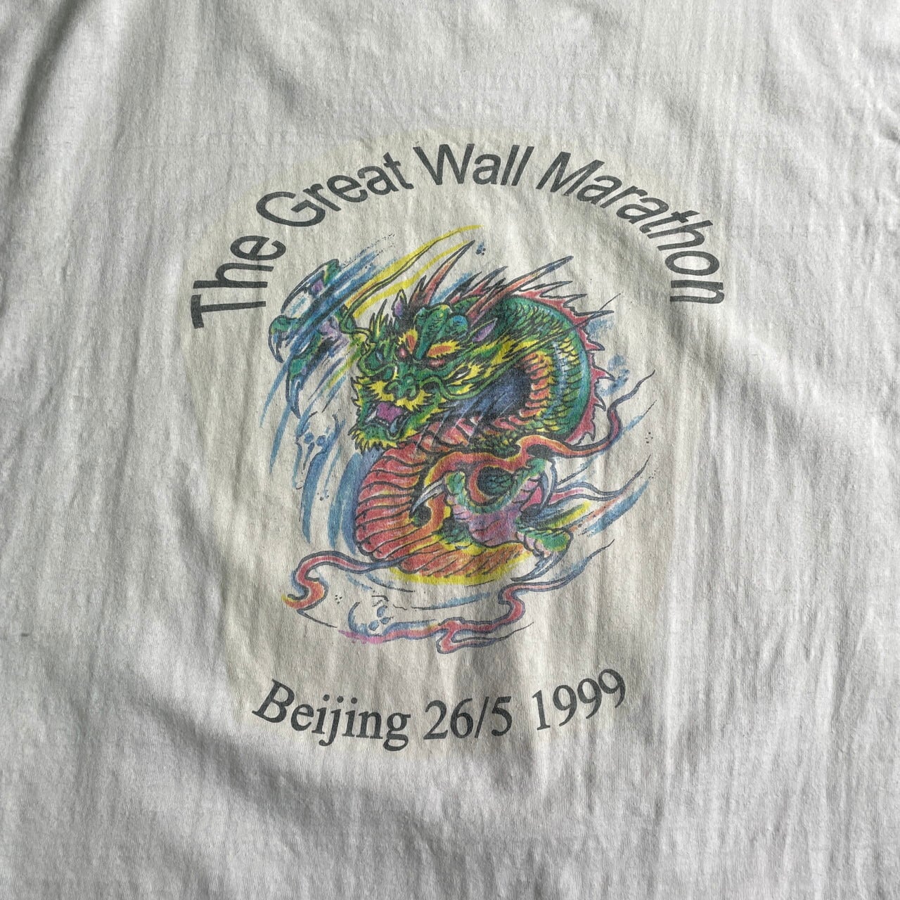 90年代 万里の長城 マラソン スーベニア プリント Tシャツ メンズXL 