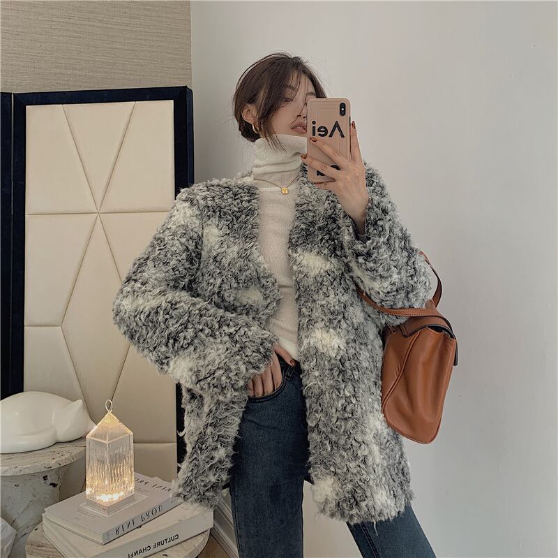 ウールコート カジュアルルーズオータムウィンター 秋物 冬物 ブラックストロベリース12143533312