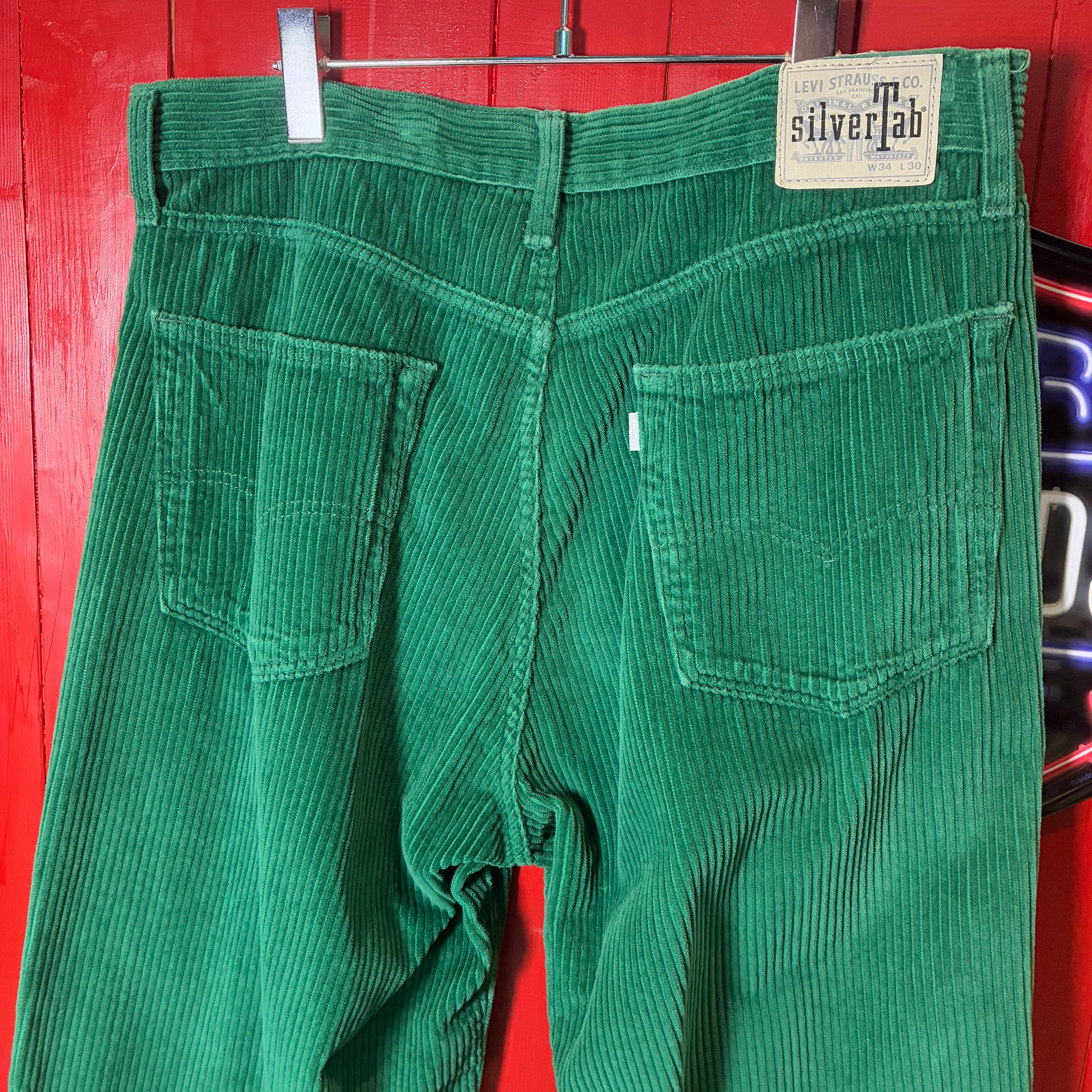 Levi's Silver Tab BAGGY 緑コーデュロイパンツ W34 リーバイス