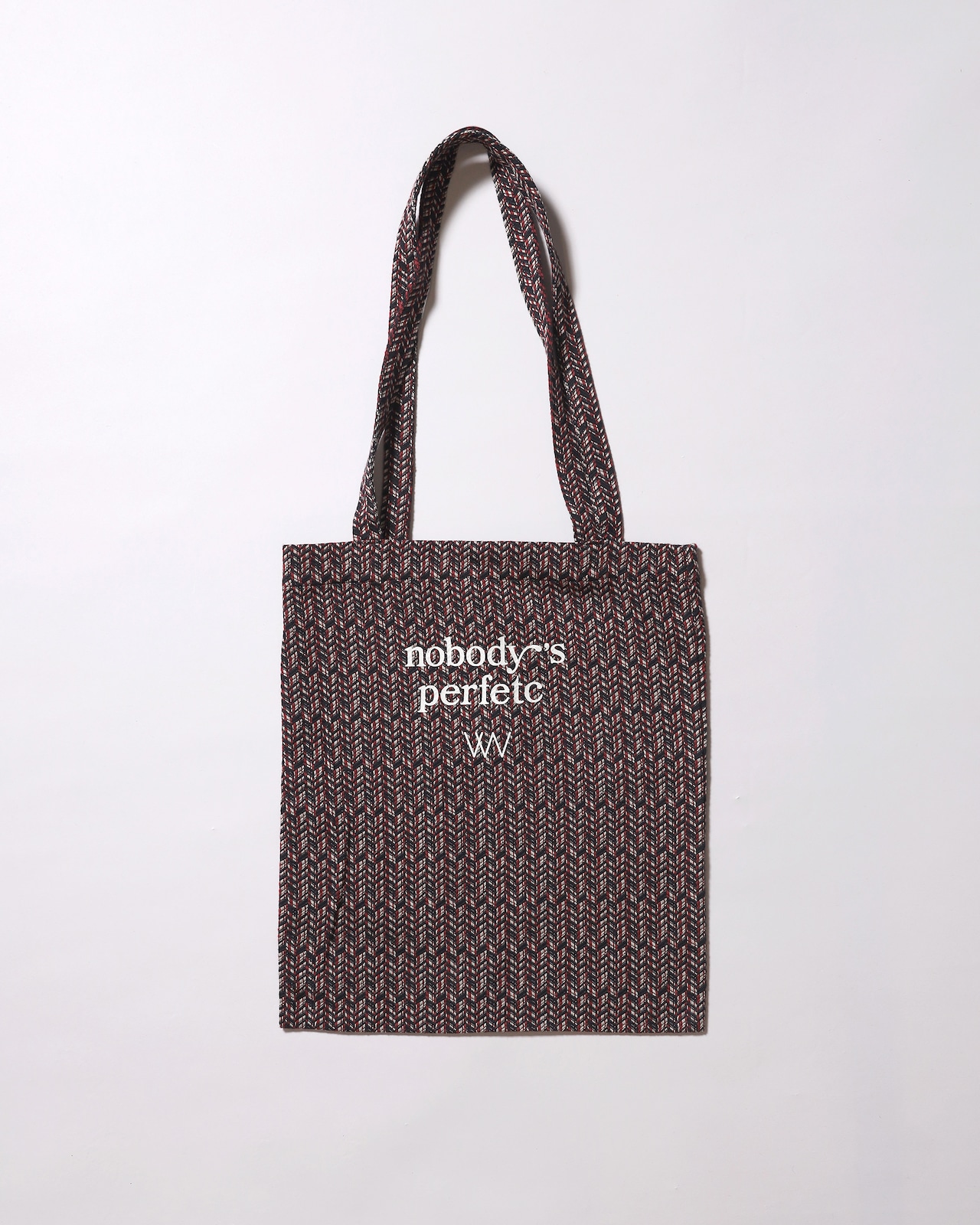 WV Original / nobody’s perfetc Tote Bag - Red Herringbone