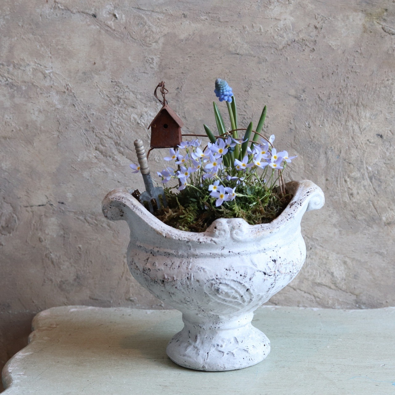 植木鉢　ブランシェオールドアーン　陶器　アンティーク調　シャビーシック　オシャレ