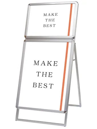 ポスターグリップスタンド看板コンビ(屋外用) B2B1片面シルバー