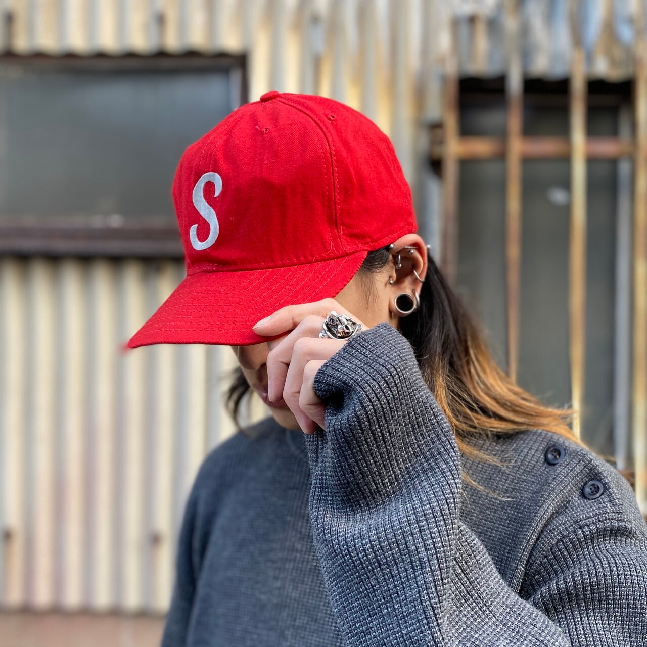 NEWERA 】60s vintageCap USA製 ブルー形ベースボール - キャップ