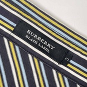 BURBERRY BLACK LABEL バーバリー ブラックレーベル ストライプ 天竺 半袖 ポロシャツ 3/マルチ メンズ 三陽商会