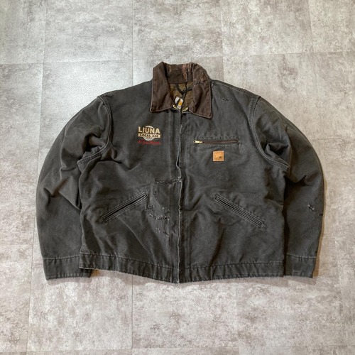 00s- Carhartt 襤褸 ダック地 ブラックデトロイトジャケット 無地 メキシコ製 XL jacket