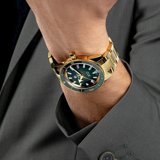 【RADO ラドー】Captain Cook Automatic キャプテンクック オートマティック（イエローゴールド×グリーン）／国内正規品 腕時計