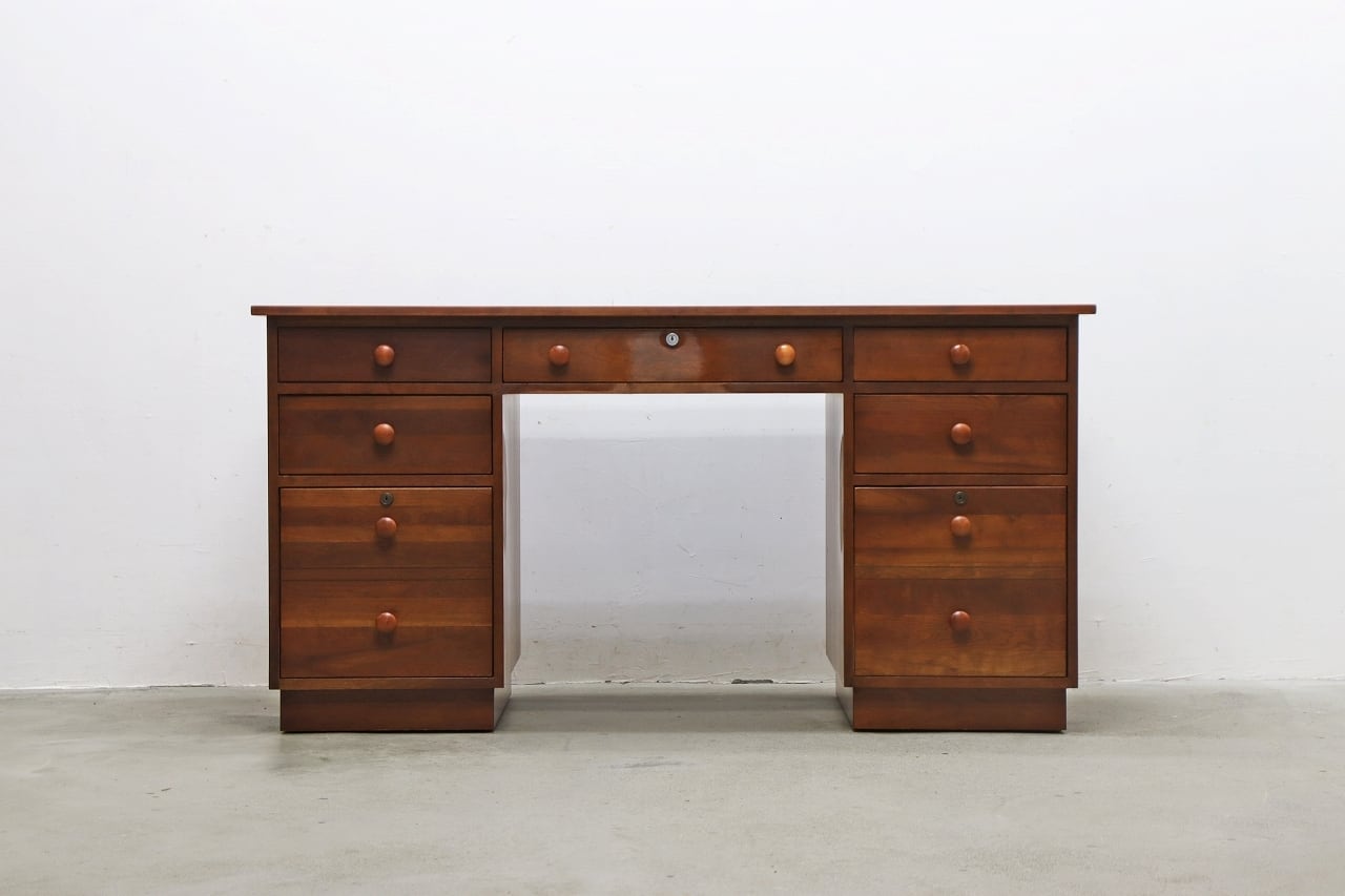 イーセンアーレン チェリー無垢材 クラシカル デスク 両袖机 コンソール ETHAN ALLEN イーセンアーレン チェリー無垢材 クラシカル デスク 両袖