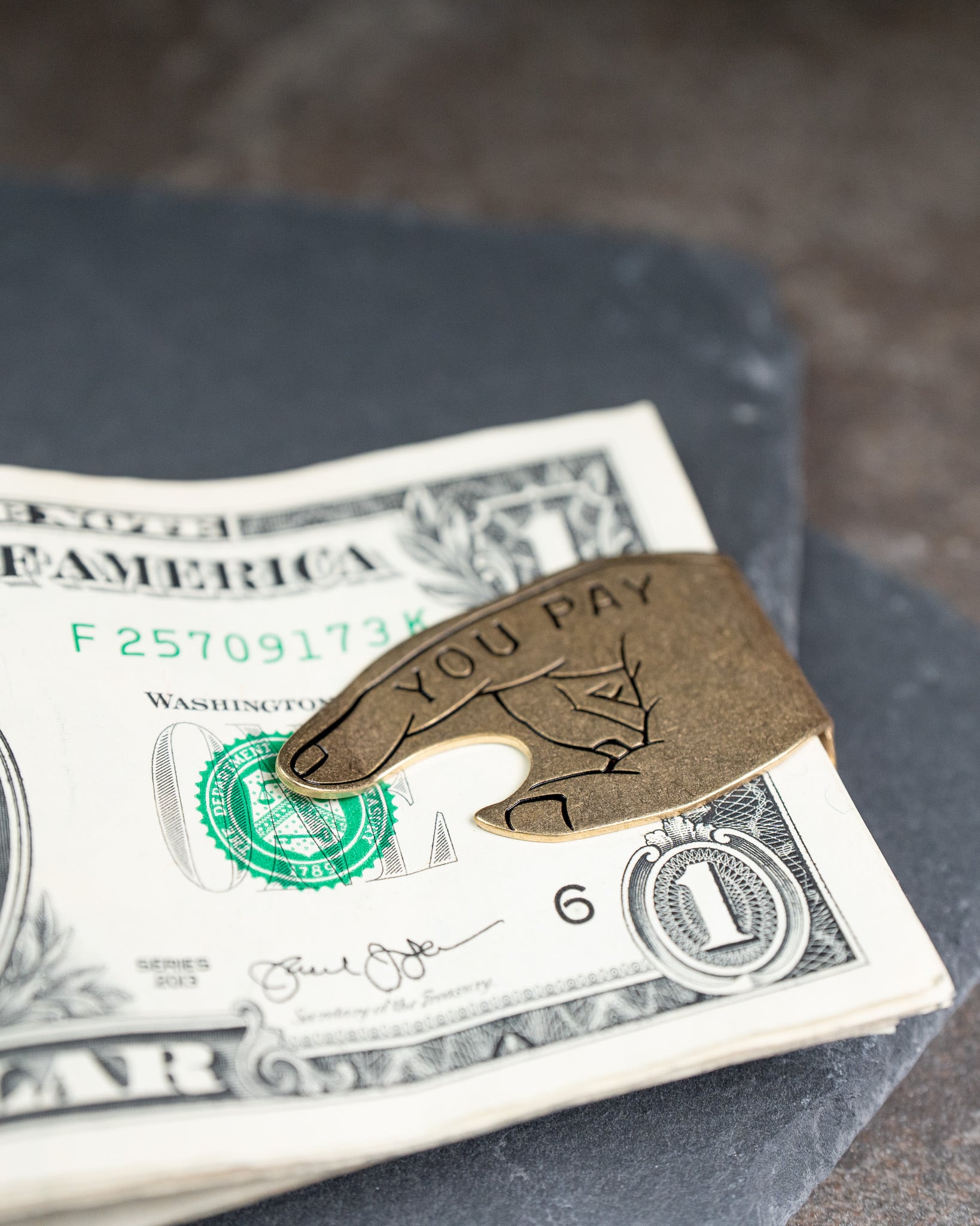 Button Works】BW You Pay Money Clip Brass ボタンワークス
