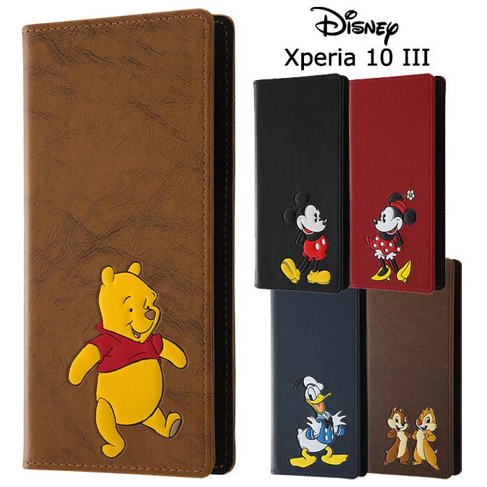Xperia 10 Iii ディズニー Puレザー フリップカバー ケース カバー 手帳型ケース 手帳型 ダイアリー キャラクター グッズ ミッキー ミニー ドナルド プー チップ デール Xperia10iii 3 So 52b Sog04 エクスペリア テン マークスリー スマホケース スマホカバー S In