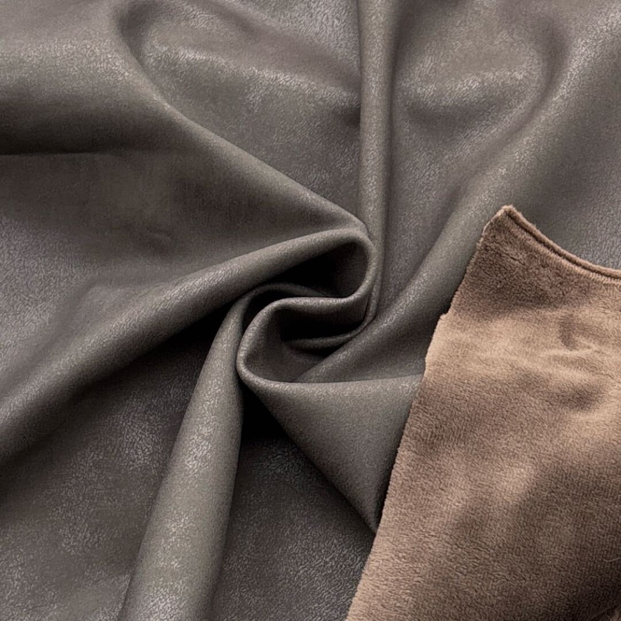 ★TC406◆2m◆ポリエステル100%合皮マイクロフリースボンディング加工生地◆ブラウン系