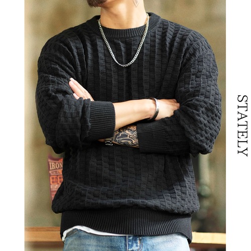 Checker Knit Pullover/2color_T56 画像