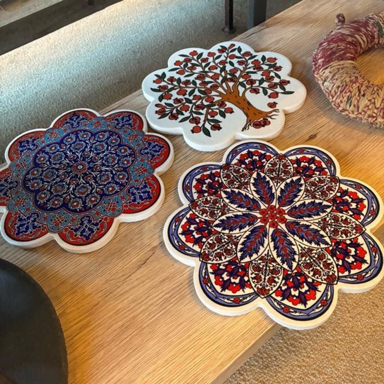 Turkey KUTAHYA design plate (3 types) Turkish Kutahya design plate (3 types) - trivet, tile, Turkish kettle holder, ornament