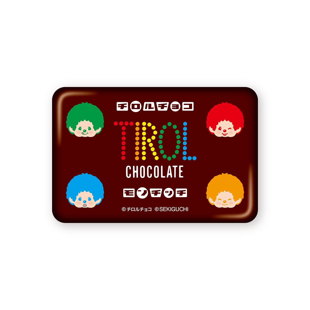 チロルチョコ×モンチッチ スクエア缶バッジ TIROL | ニッポンノイチ