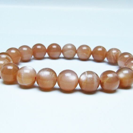 オレンジムーンストーン ブレスレット 10mm 一点物 メール便可 [M便 1/10] 111-48522