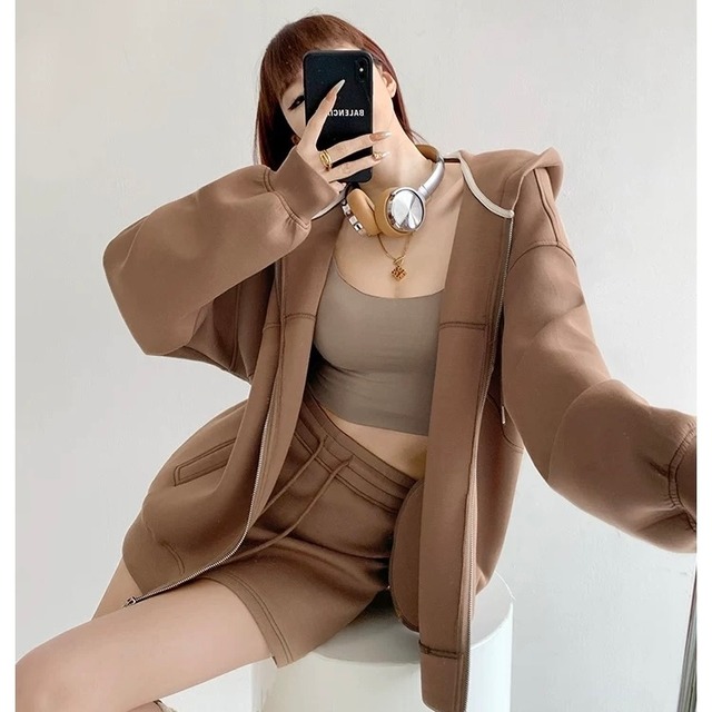 大人カジュアル♡フードパーカー×スカート 2点セット 〈2025 SS〉