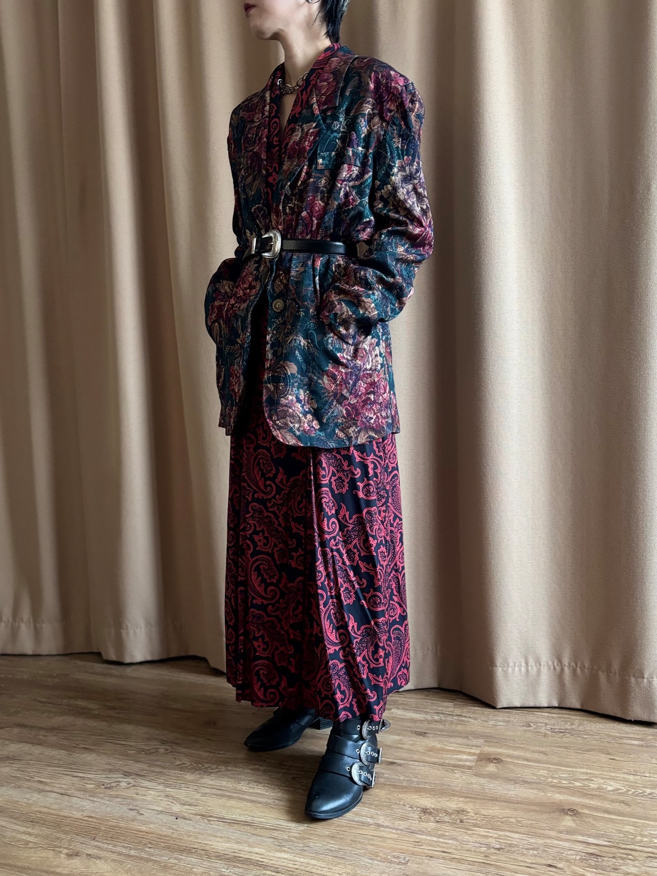 MADE IN U.S.A. floral jacquard light jacket-5159-2