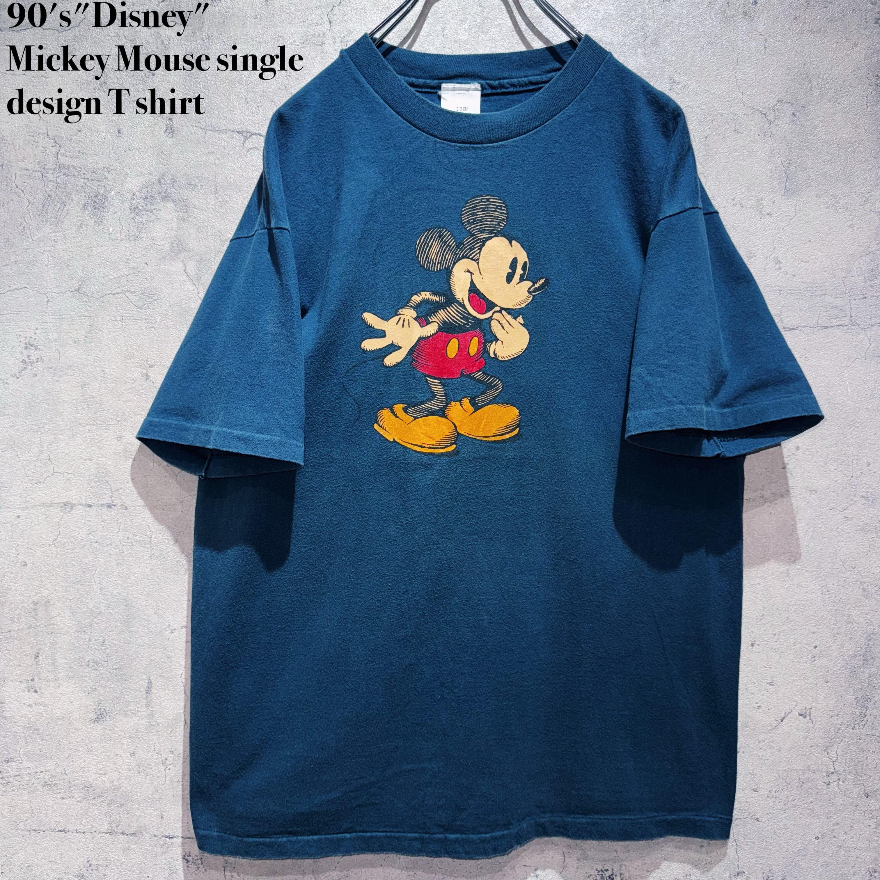 90's"Disney"Mickey Mouse single design T shirt