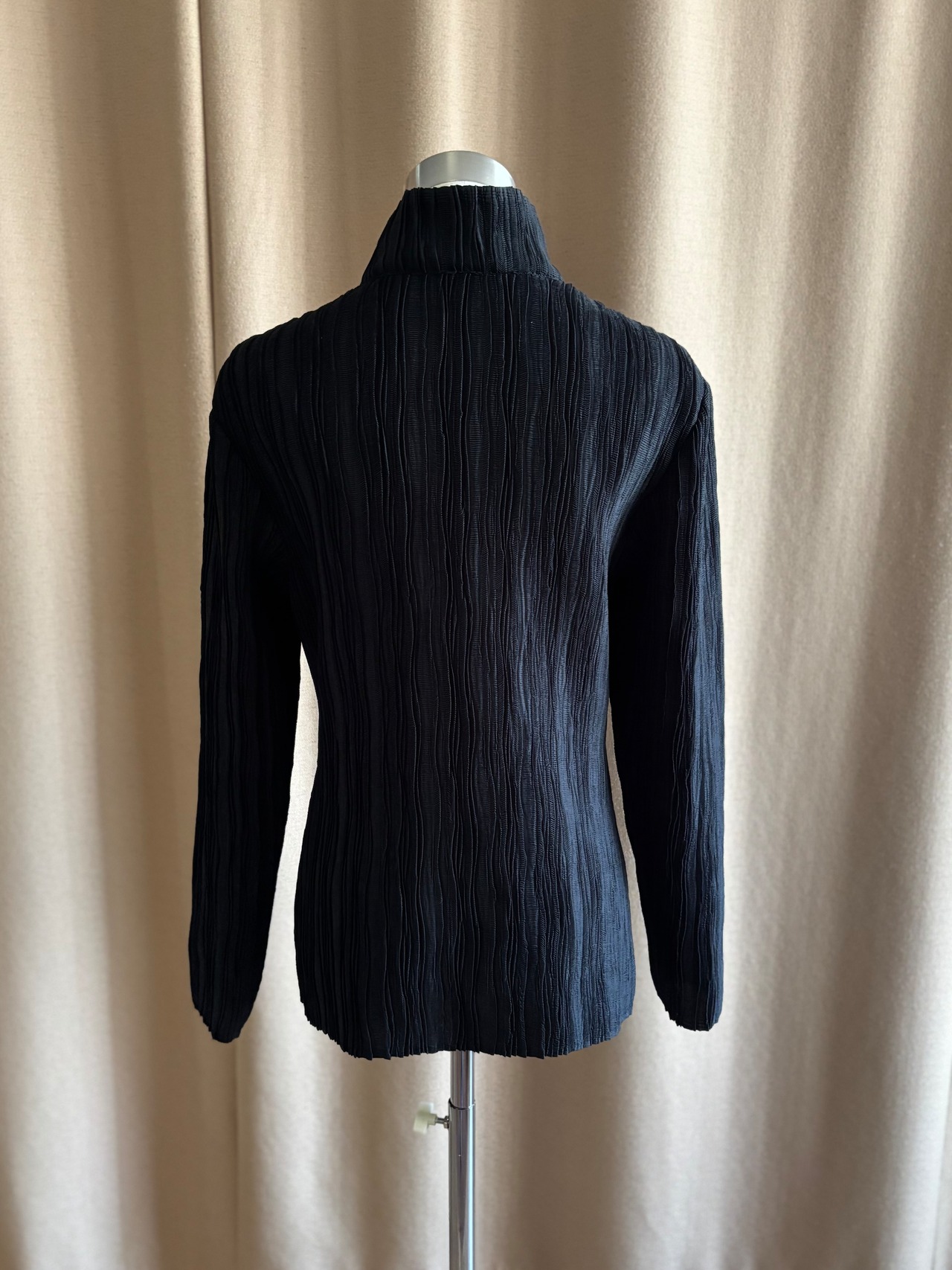 mode black pleats shirt-5182-3