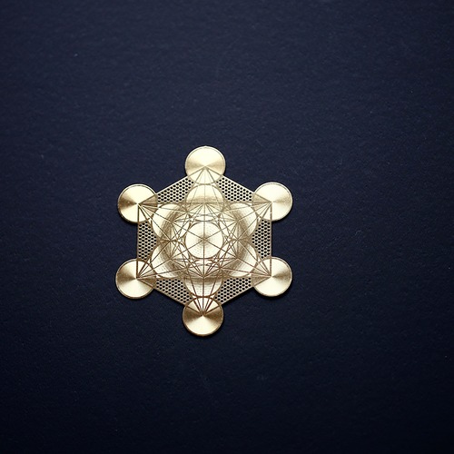 神聖幾何学 Metatron cube メタトロンキューブ　大天使メタトロン（浄化）のエナジープレート