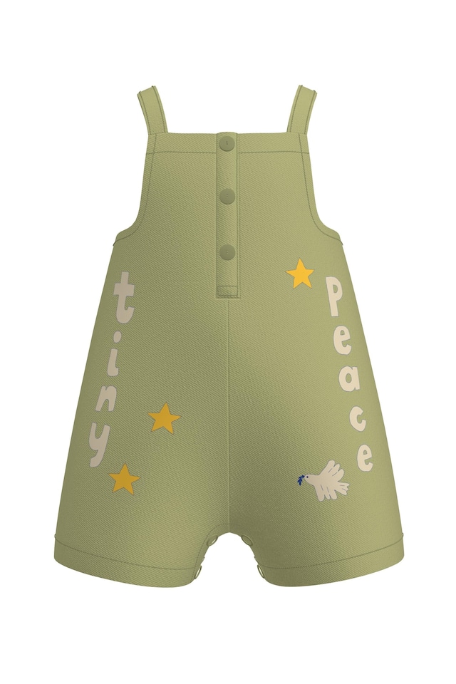 TINY COTTONS - TINY PEACE BABY DUNGAREE / olive green