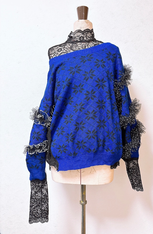 フェアアイル柄ニットリメイク