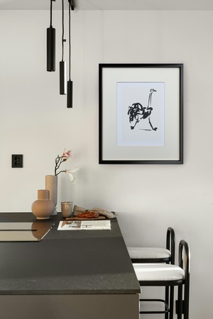 [額縁付き] パブロ・ピカソ「L'autruche（ダチョウ）」ブラックフレーム アートポスター 530×630mm AFPP11