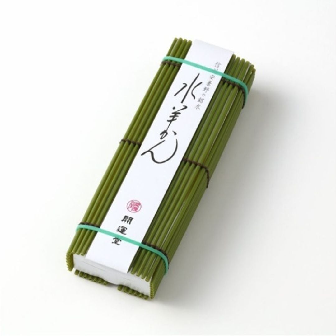 〈開運堂〉すだれ巻水羊かん (抹茶)1本入【期間限定】