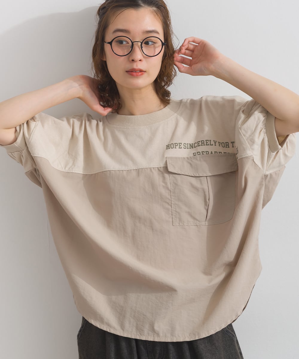 K262054 ナイロン切替ポケットつきプルオーバー / Nylon Panel Pocket