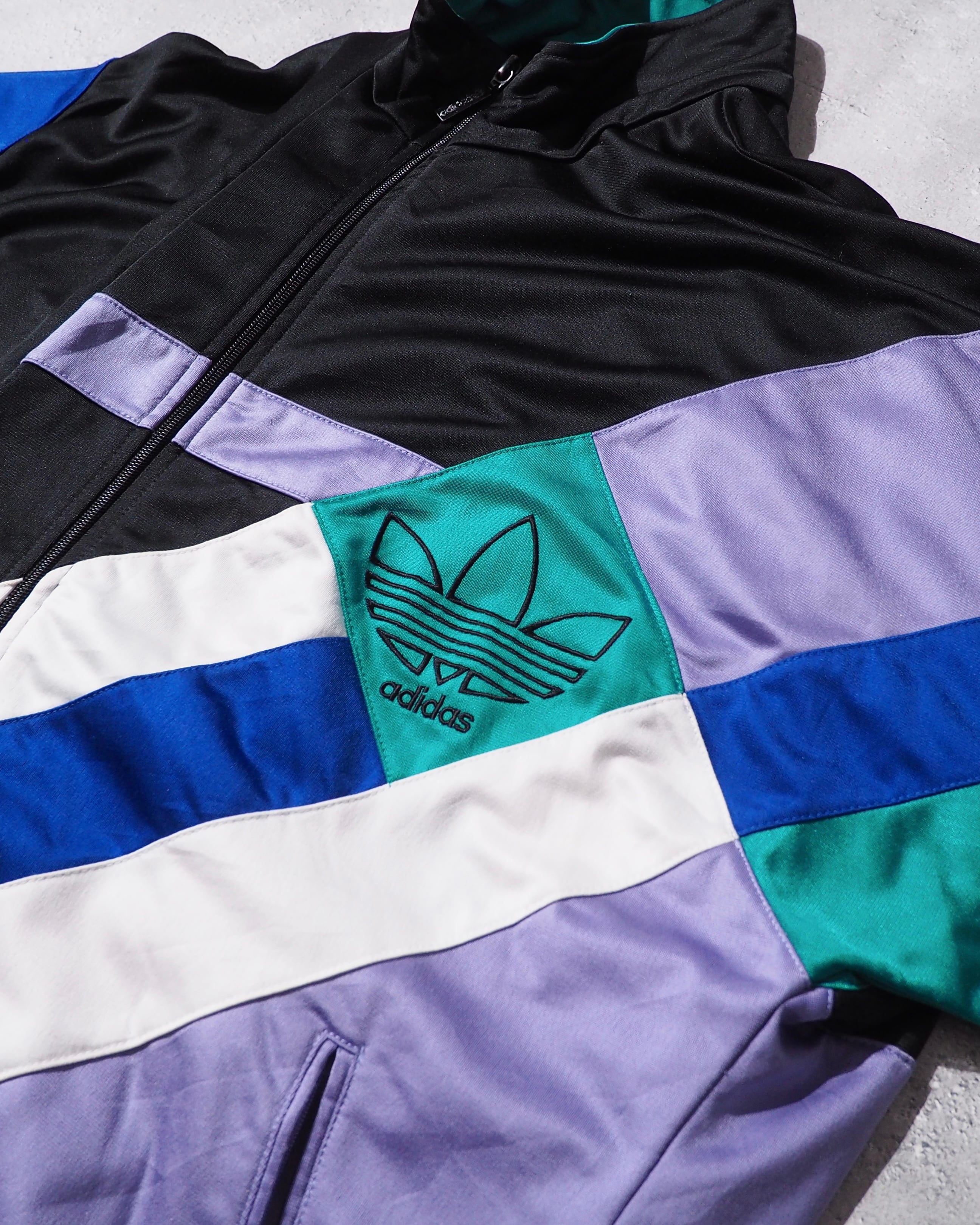 1980s ” Old adidas ” Multi color panel Switching vintage Track jacket